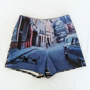Street Print Wool Shorts